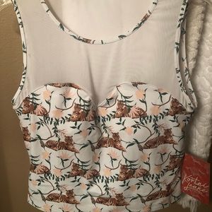 Netted sweetheart peplum